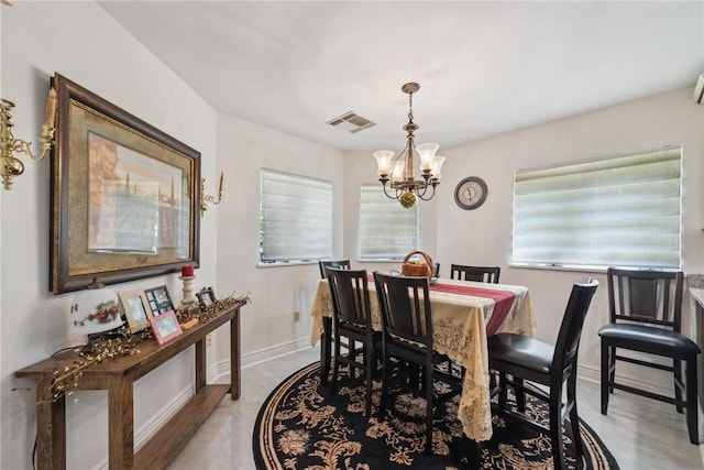 3532 Fairway Ct, Blairsville Area, PA 15717 - dining space featuring a chandelier and baseboards