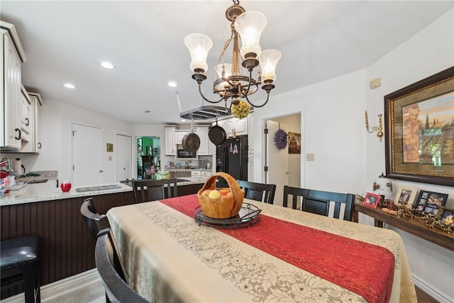 3532 Fairway Ct, Blairsville Area, PA 15717 - dining space featuring a chandelier and recessed lighting