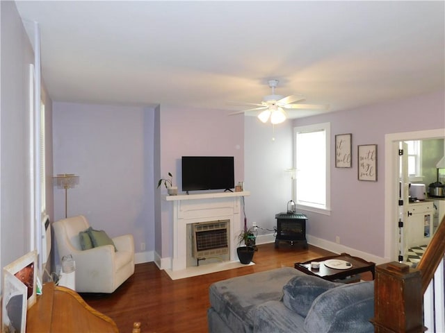 508 Bosses Row, Crucible, PA 15325 - living room with ceiling fan, wood finished floors, and baseboards
