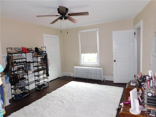 508 Bosses Row, Crucible, PA 15325 - bedroom with radiator, dark wood-style floors, and a ceiling fan