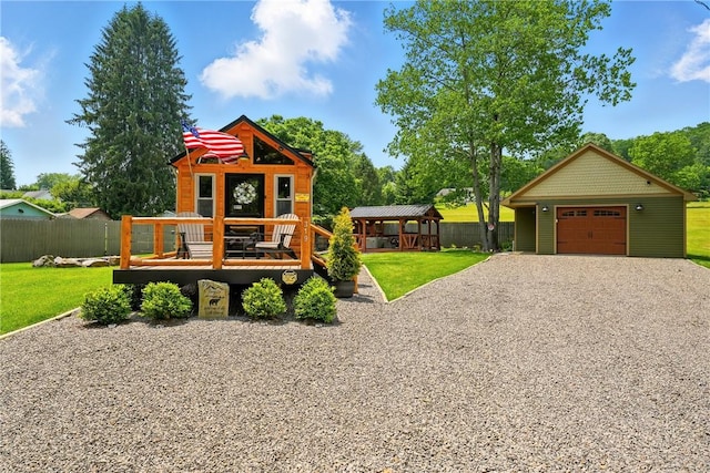 319 Ferry Ln, North-Other Area, PA 16370 - view of playground with a gazebo, an outdoor structure, and a wooden deck