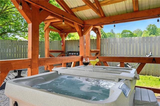 319 Ferry Ln, North-Other Area, PA 16370 - view of patio / terrace with a hot tub