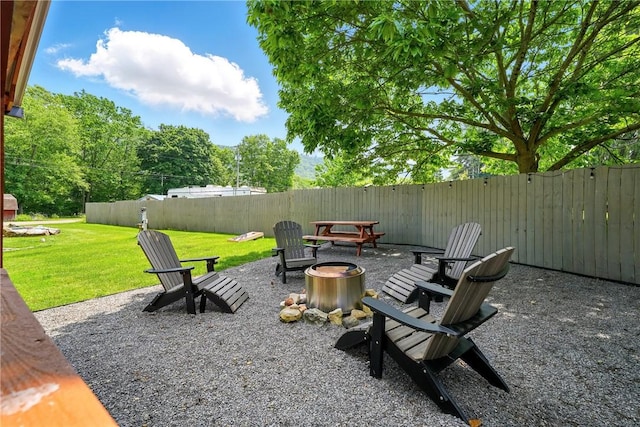 319 Ferry Ln, North-Other Area, PA 16370 - view of patio with an outdoor fire pit