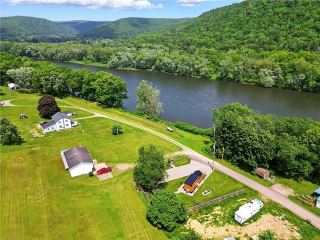 319 Ferry Ln, North-Other Area, PA 16370 - drone / aerial view of a heavily wooded area and a water and mountain view