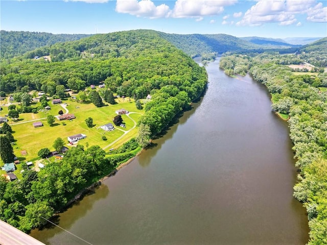 319 Ferry Ln, North-Other Area, PA 16370 - aerial view of a water and mountain view and a heavily wooded area
