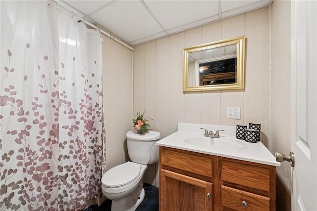 203 E Main St, New Alexandria, PA 15670 - bathroom with vanity, toilet, and curtained shower