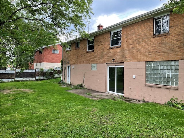 157 Suncrest Dr, Verona, PA 15147 - rear view of property featuring a chimney and brick siding