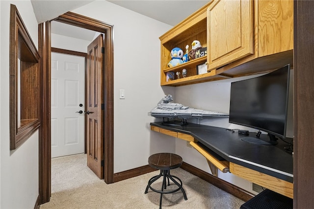 527 Salem Heights Dr, Pine Twp Nal, PA 15044 - home office featuring light carpet, built in study area, and baseboards