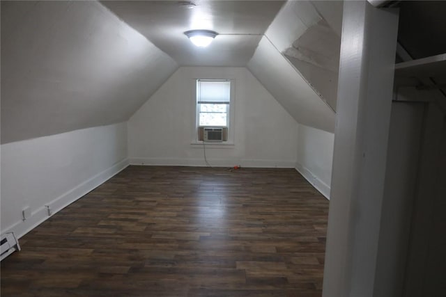 165 W Wylie Ave, City Of Washington, PA 15301 - bonus room featuring baseboards, dark wood-style floors, vaulted ceiling, and cooling unit