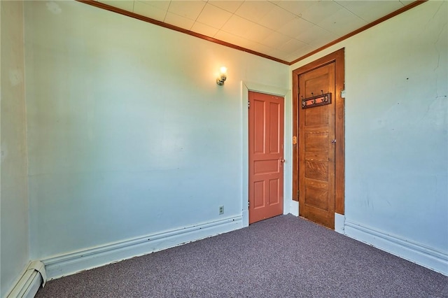 320 Garfield St, W Kittanning Boro, PA 16201 - carpeted empty room featuring baseboard heating and crown molding