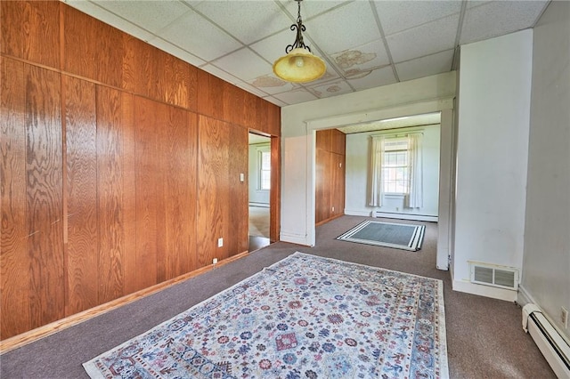 320 Garfield St, W Kittanning Boro, PA 16201 - entryway featuring a baseboard heating unit, carpet, and a paneled ceiling