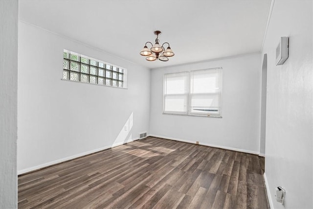 5944 Keefe St, Lincoln Place, PA 15207 - unfurnished room featuring wood finished floors, a chandelier, baseboards, and ornamental molding