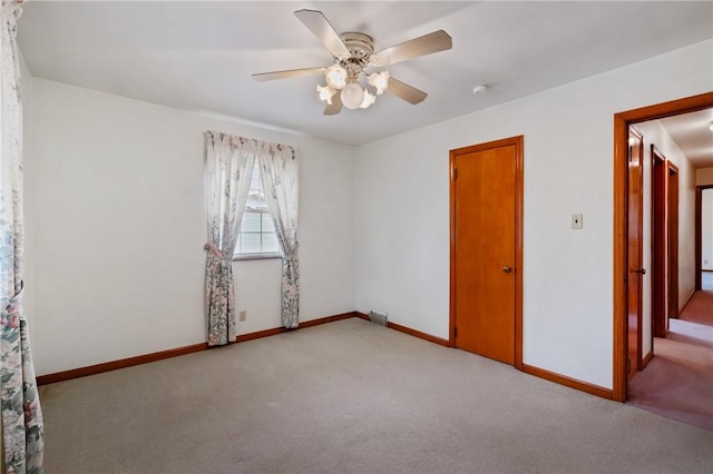 420 N St, Springdale Boro, PA 15144 - unfurnished bedroom featuring light colored carpet, baseboards, and ceiling fan
