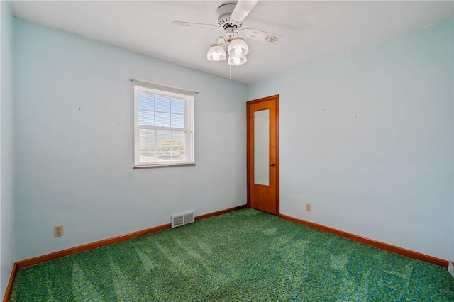 420 N St, Springdale Boro, PA 15144 - spare room with baseboards, carpet floors, and ceiling fan