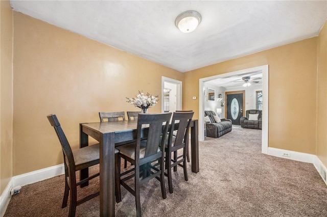 3722 Millerton Ave, Brighton Heights, PA 15212 - dining space with carpet, baseboards, and a ceiling fan