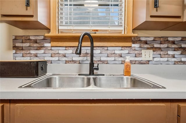 3722 Millerton Ave, Brighton Heights, PA 15212 - kitchen view of a sink, backsplash, and light countertops