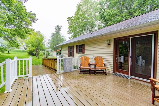287 Hungarian Rd, Slippery Rock Twp But, PA 16057 - wooden terrace featuring a lawn