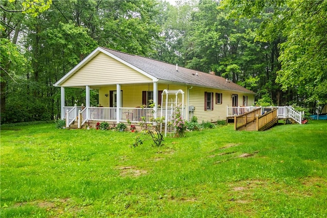 287 Hungarian Rd, Slippery Rock Twp But, PA 16057 - view of front of property featuring covered porch and a front lawn