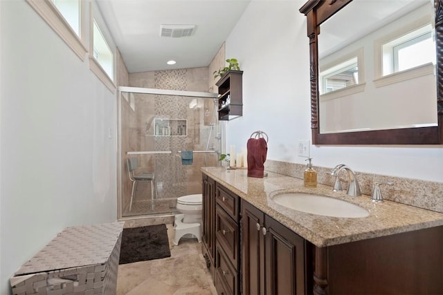 2700 Sumner St, South Side, PA 15203 - full bathroom featuring toilet, vanity, and a shower stall