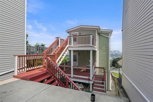 2700 Sumner St, South Side, PA 15203 - rear view of house with stairs and a deck