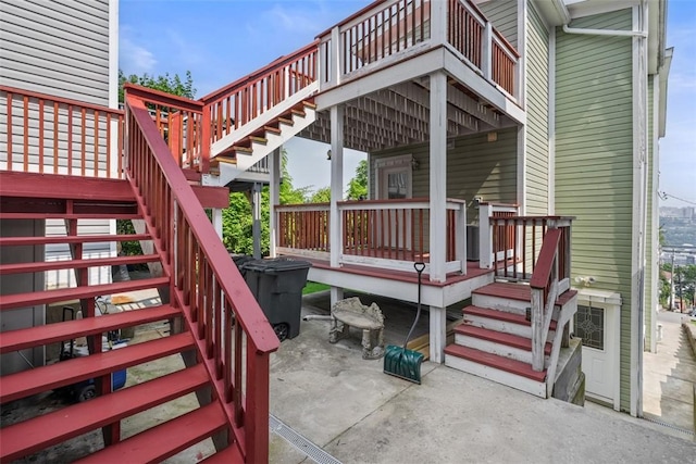 2700 Sumner St, South Side, PA 15203 - view of patio featuring stairway and a wooden deck