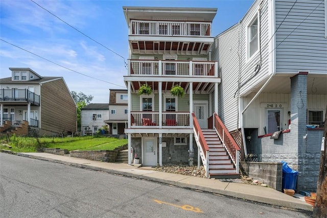 2700 Sumner St, South Side, PA 15203 - view of property with a balcony and stairway