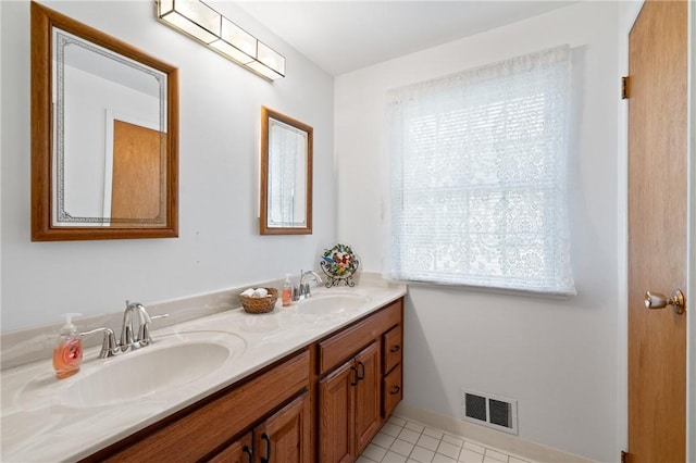 152 N Jamestown Rd, Moon/Crescent Twp, PA 15108 - bathroom featuring double vanity and tile patterned flooring