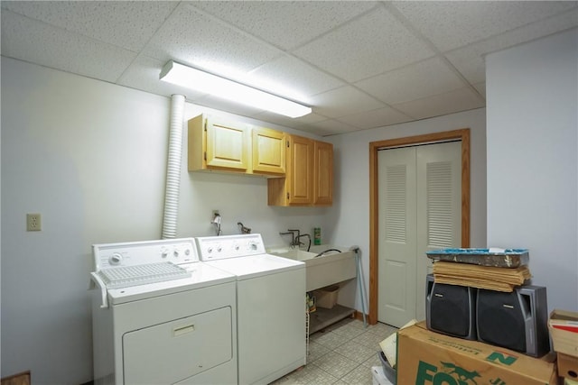 199 Rustic Dr, North Huntingdon, PA 15642 - washroom featuring washer and dryer, cabinet space, and light flooring