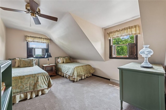 1199 Chestnut St, Indiana Boro Ind, PA 15701 - bedroom with vaulted ceiling, carpet floors, and ceiling fan