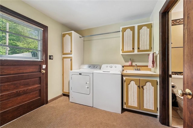 1199 Chestnut St, Indiana Boro Ind, PA 15701 - laundry room with washing machine and dryer, light colored carpet, and cabinet space