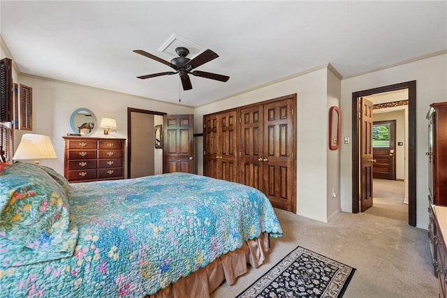 1199 Chestnut St, Indiana Boro Ind, PA 15701 - bedroom with light carpet, a closet, and a ceiling fan