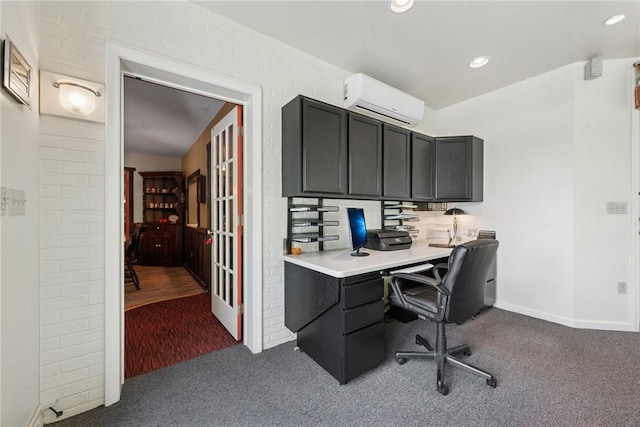 1199 Chestnut St, Indiana Boro Ind, PA 15701 - carpeted office with an AC wall unit, baseboards, and recessed lighting