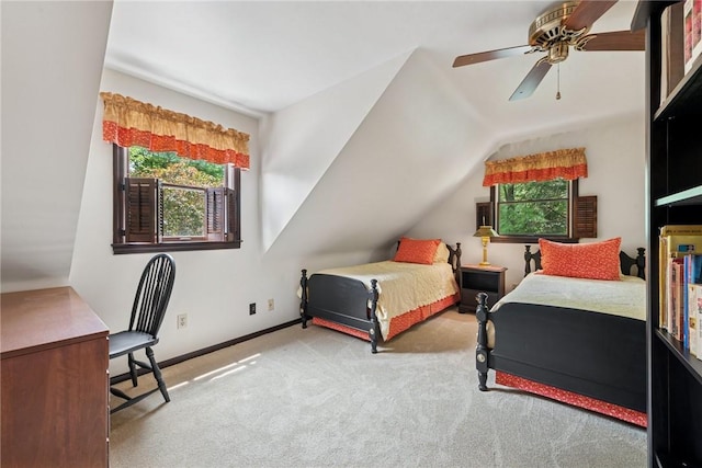 1199 Chestnut St, Indiana Boro Ind, PA 15701 - carpeted bedroom with lofted ceiling, baseboards, and a ceiling fan