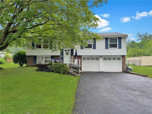 108 Bucks Rd, Cranberry Twp, PA 16066 - bi-level home featuring asphalt driveway, a garage, and brick siding