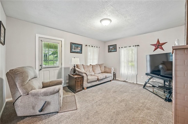 283 S 5th St, Sharpsville, PA 16150 - carpeted living area with a textured ceiling and baseboards