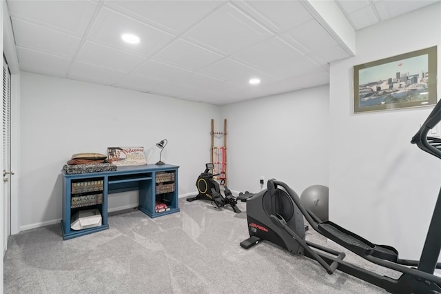 112 Beaver Creek Ct, Sewickley, PA 15143 - exercise room with recessed lighting, baseboards, and carpet flooring