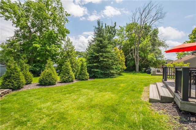 2609 Fox Chase Ct, South Fayette, PA 15017 - view of green lawn with a deck