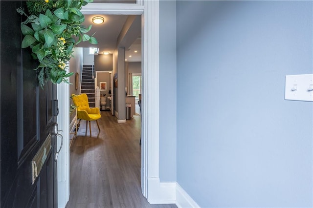 1701 Meadville St, Fineview, PA 15214 - foyer featuring wood finished floors, stairway, and baseboards