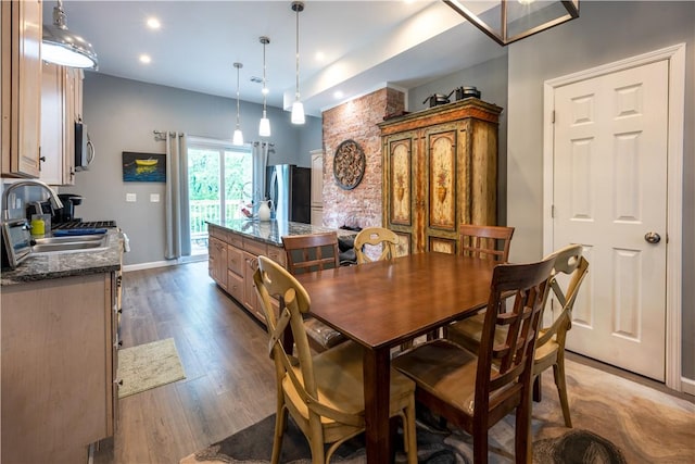 1701 Meadville St, Fineview, PA 15214 - dining room with wood finished floors, baseboards, and recessed lighting