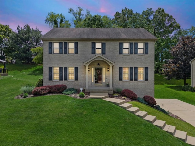 1408 Fernledge Dr, Shaler, PA 15101 - colonial home featuring a yard and brick siding
