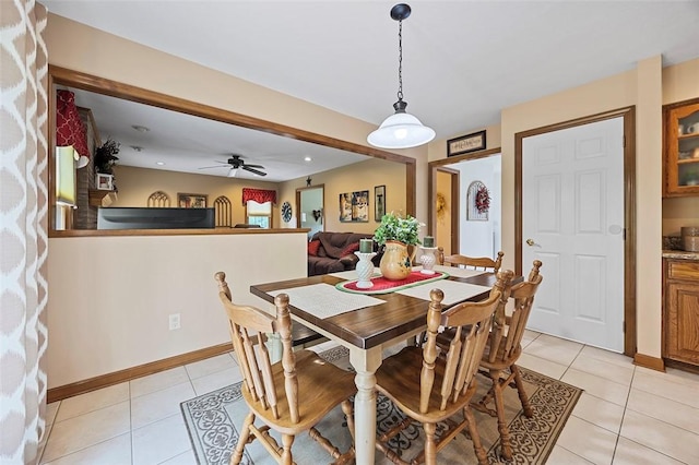 1408 Fernledge Dr, Shaler, PA 15101 - dining space with light tile patterned floors, baseboards, and recessed lighting