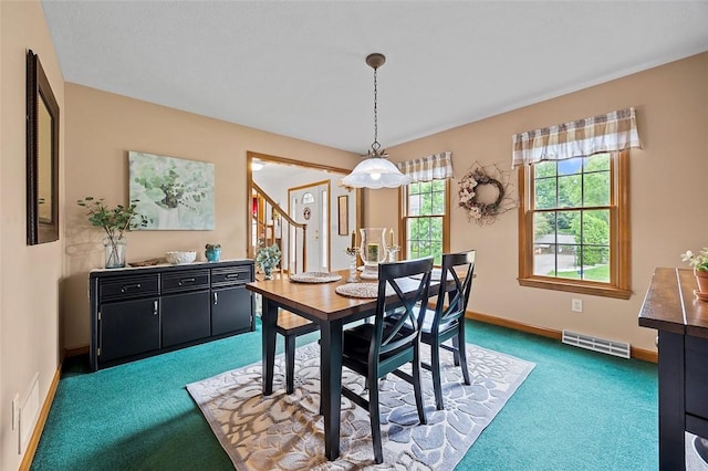 1408 Fernledge Dr, Shaler, PA 15101 - dining area featuring carpet flooring, baseboards, and stairway