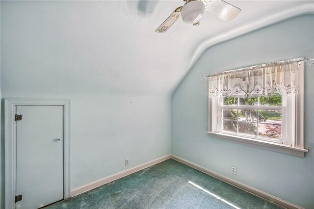 1060 S Hermitage Rd, Hermitage, PA 16148 - additional living space featuring vaulted ceiling, carpet floors, ceiling fan, and baseboards