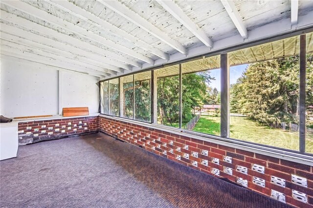 1060 S Hermitage Rd, Hermitage, PA 16148 - unfurnished sunroom featuring beam ceiling and plenty of natural light