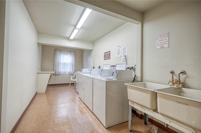 551 Sloop Dr Unit 61, Mccandless, PA 15237 - shared laundry room with washing machine and clothes dryer, light floors, and baseboards