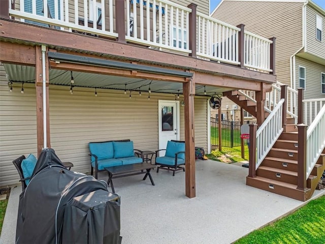 117 Dutch Creek Dr, Jackson Twp But, PA 16063 - view of patio / terrace featuring stairs, an outdoor hangout area, and a deck