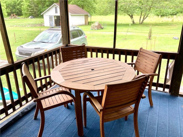 128 Main St, Perry Twp Fay, PA 15473 - deck with outdoor dining area and a lawn