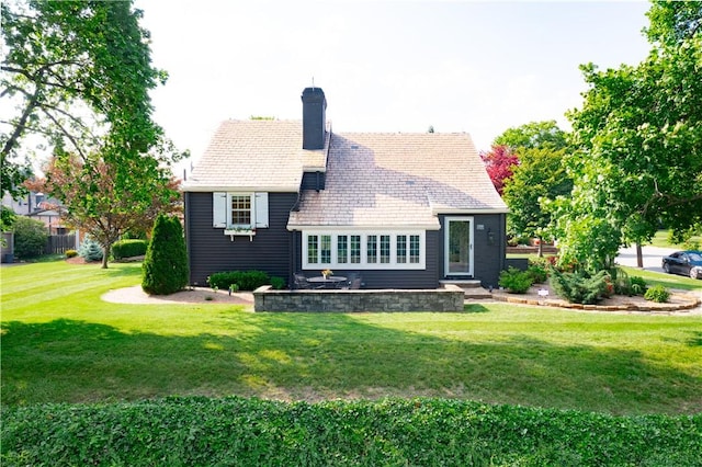 1200 River Rd, Beaver, PA 15009 - rear view of property featuring a yard and a chimney