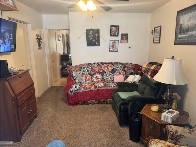 423 Lowell St, Vandergrift Wml, PA 15690 - living area with carpet floors and ceiling fan