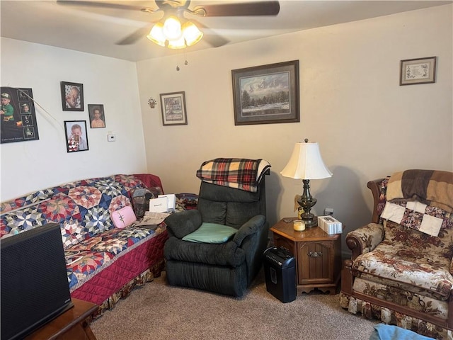 423 Lowell St, Vandergrift Wml, PA 15690 - carpeted living room with a ceiling fan